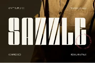 Sazzle - Compressed Sans Serif font