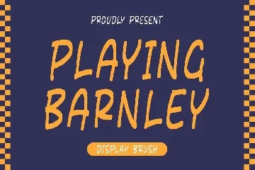 Playing Barnley Display Brush Font