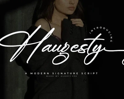 Haugesty A Modern Signature Script Font