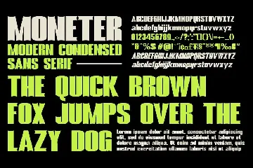 Moneter - A Modern Condensed Font