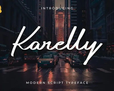 Karelly - Modern Script Typeface font