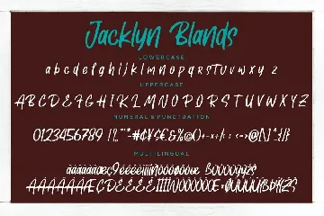 Jacklyn Blands Marker Business Font