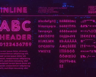 Retro Neon Font - Inline Style