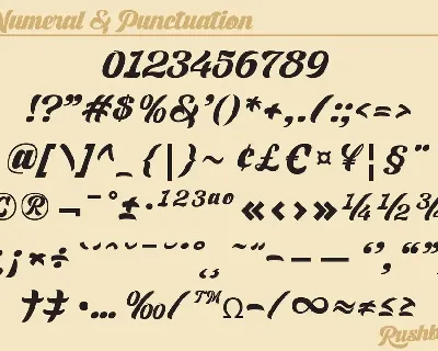 Rushbold font