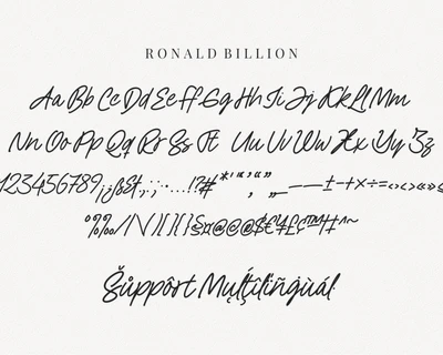 Ronald Billion - A Script Font