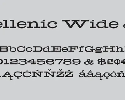 Hellenic Wide font