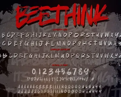 Bee Think - Rough Brush Typeface font