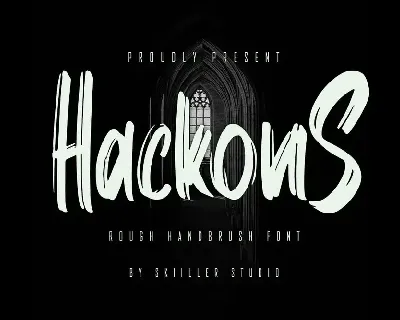 Hackons - Rough Handbrush Font