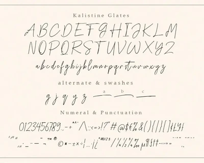 Kalistine Glates - Tail Script Font