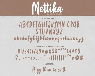 Mettika - Handbrush Font