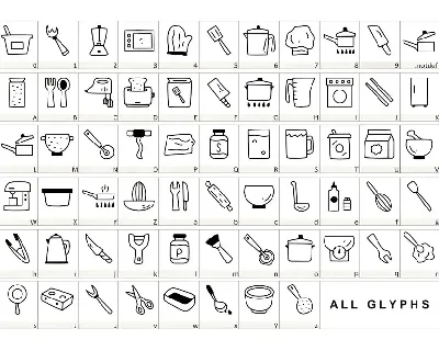 Cooking Ware Dingbat font