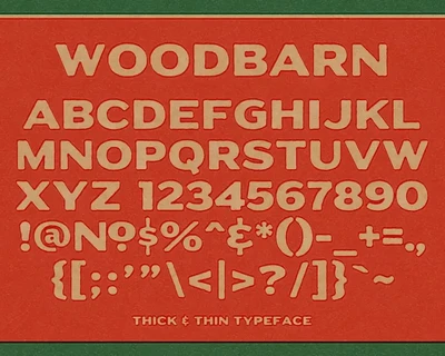Woodbarn Rough font