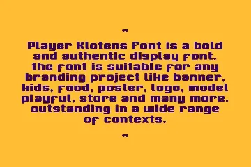 Player Klotens - Playful Font