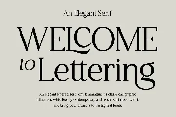 Welcome to Lettering font