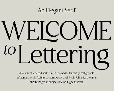 Welcome to Lettering font