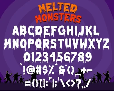Melted Monster - Halloween Pack Layered Font