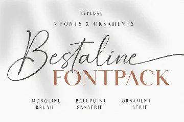 Bestaline - 5 Fonts & Ornaments