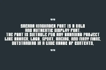 Srenda Kingkader font