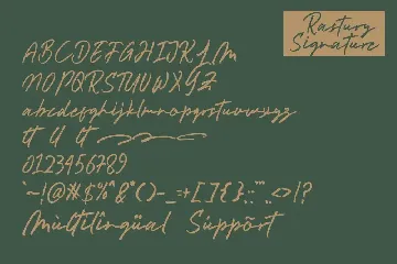 Rastury Signature font