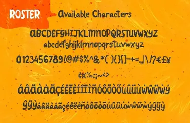 Roster - Handdrawn font