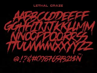 Lethal Craze - Horror Brush font