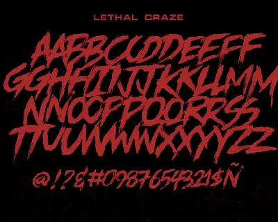 Lethal Craze - Horror Brush font