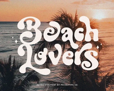 Retro Give - Groovy Display Font