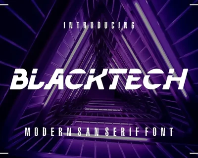 Blacktech modern sans serif font