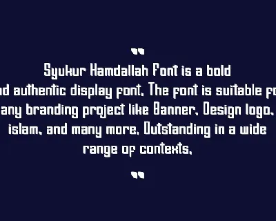 Syukur Hamdallah font