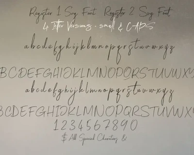 Register SVG Script Font