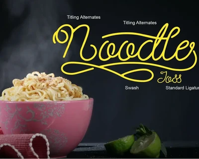 Noodle monoline script font
