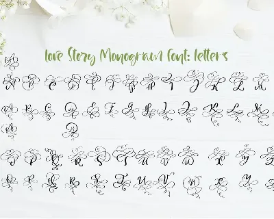 Love Story Monogram Font