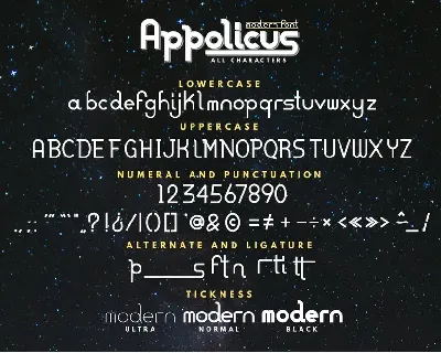 Appolicus - Bold, Regular, Ultra - Modern Font