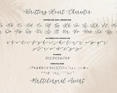 Writting Heart a Calligraphy Font