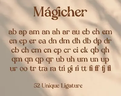 Magicher - Ligatures Connected Serif font