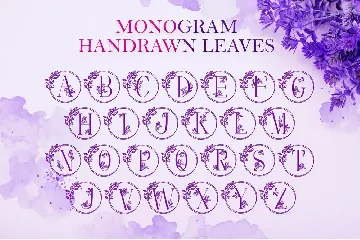 Monogram Handrawn Leaves font