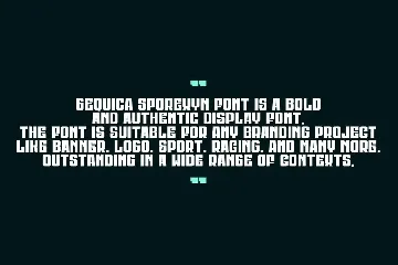 Gequica Sporexyn font