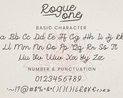 Rogue One - Monoline Script font