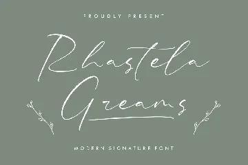 Rhastela Greams Modern Signature Font