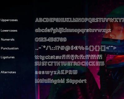 The Resto - Techno Scifi Neon Outline Sans font