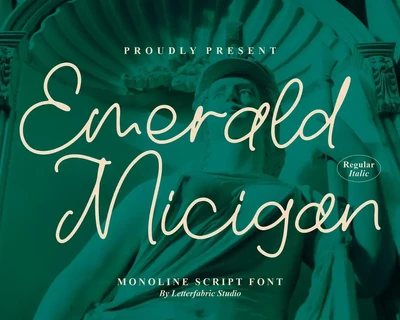 Emerald Micigan Monoline Script Font