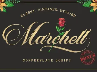 Marchell Font+ Bonus Vector Flowers