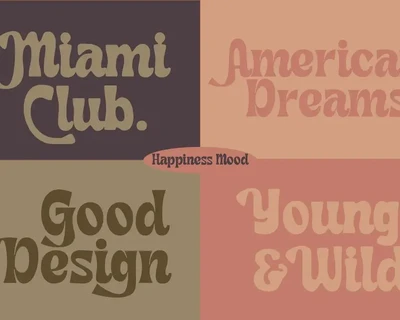 Happiness Mood - Retro Fonts