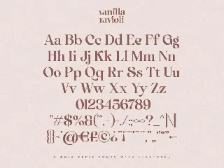 Vanilla Ravioli | Chic Ligature Font