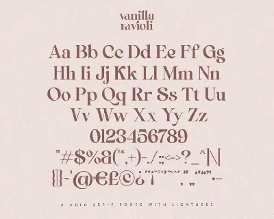 Vanilla Ravioli | Chic Ligature Font