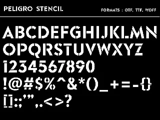 Peligro Stencil font