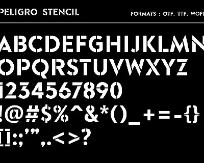 Peligro Stencil font