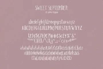 Sweet September script serif with clipart font