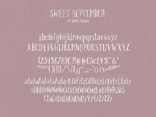 Sweet September script serif with clipart font
