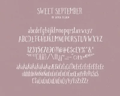 Sweet September script serif with clipart font